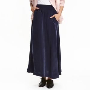 Maxi cupro soft flowy skirt